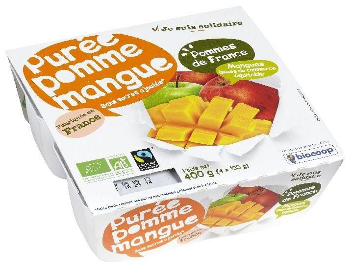 Purée de pomme mangue 4x100g Purée de pomme mangue 4x100g